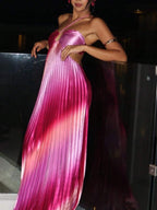 Ombre Pleated Maxi | Pink Gradient