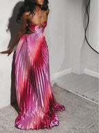 Ombre Pleated Maxi | Pink Gradient